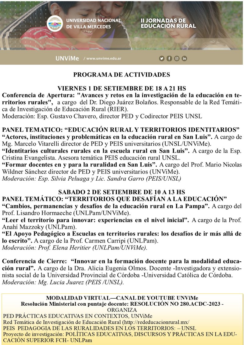 Programa jornadas ruralidad